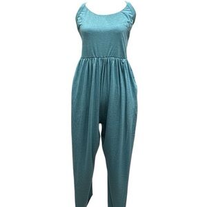 HALARA Teal Sleeveless Jumpsuit